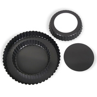 Moule à tartelettes en acier au carbone de 10 cm, antiadhésif, réutilisable, rond, pour pâtisserie, gâteau, four, compatible lave-vaisselle, logo OEM, vente en gros