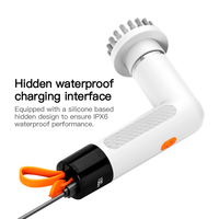 Brosse de nettoyage électrique multifonctionnelle 5 en 1 rechargeable par USB pour la salle de bain, la douche, la baignoire, le verre et la voiture.