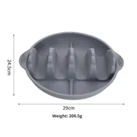 Assiettes porte-tacos en silicone personnalisées en usine avec séparateurs assiettes à dîner en silicone souple antidérapant pour plateau de tacos au micro-ondes