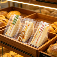 Scatola per Sandwich con Logo Personalizzato, Coperchio e Base in Plastica, Confezione di Lusso a Due Pezzi Trasparente