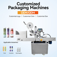 Máquina automática de etiquetado horizontal para líquidos orales, cosméticos, botellas pequeñas, brillo labial, bálsamo labial, aceites esenciales y viales.