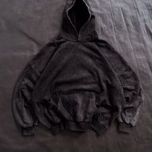 Sweat-shirt vintage délavé à l'acide de haute qualité, fabriqué sur mesure, poids lourd 420g, 100% coton, streetwear imprimé, sweat-shirt noir surdimensionné - Product Image 4