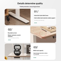 Cadre de table élévatrice électrique à double moteur, réglable en hauteur, avec structure en acier pour bureau commercial ou poste de travail informatique
