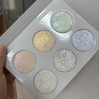 Vente en gros surligneurs à haute pigmentation de 36mm palette de surligneurs holograghiques 6 couleurs surligneur pour le visage duochrome maquillage