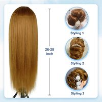Tête de Mannequin Cheveux Humains-Tête de Poupée de Mannequin de Cosmétologie avec 80% de Vrais Cheveux pour Pratique de Coiffeur Styling Tressage Formation