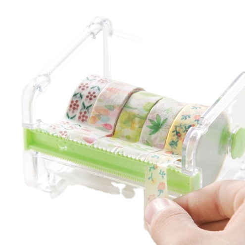 Практичный прозрачный пластиковый диспенсер для клейкой ленты офисный Настольный держатель ленты с резаком для ленты