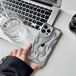 Ốp điện thoại chống sốc hình ngọn lửa rỗng mờ thời thượng năm <span class=keywords><strong>2025</strong></span> dành cho iPhone 15 Pro Max 16 15 14 13 12 11 - Product Image 2