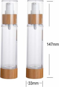 Botellas de Plástico de Bambú en Oferta con Tapas para Loción, Tapas con Pulverizador, Botella con Bomba de Loción sin Aire - Product Image 5