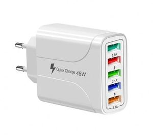 48W 5-Port USB Desktop Charger 5.1A Multi-Port Charging Station with US/UK/<b>EU</b> <b>Plugs</b> for Smartphones Tablets and More - Product Image 6