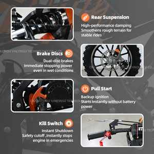 Mini <span class=keywords><strong>moto</strong></span> tout-terrain à essence à moteur 2 temps de 49 cm3 longue portée pour enfant de 10 ans - Product Image 6