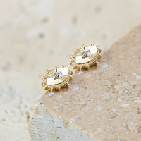 Aurien Nouveauté Bijou de corps en or massif 14 carats, Labret laser pour le corps, Boucles d'oreilles de piercing, Embouts sans filetage à pression