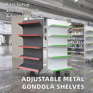 Estantes ajustables de acero inoxidable para góndolas, estanterías independientes de fácil montaje para tiendas minoristas, estanterías para supermercados y snacks. - Product Image 2