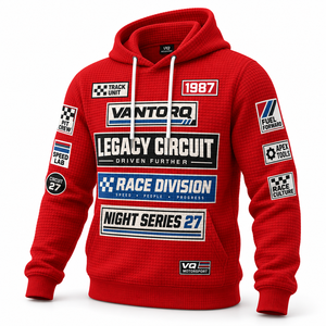 Sudadera con Capucha Vintage de Invierno para Hombre, Estilo Deportivo, Tejido Waffle, Impresión Digital, Logotipo Personalizado, Ropa Deportiva de Carreras - Product Image 4