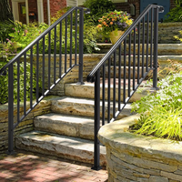 Rampe de terrasse en aluminium à faible entretien avec main courante d'escalier pour porche extérieur, jardin, terrasse, clôture – Revêtement poudré