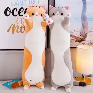 Bebê Crianças Brinquedos Gato Macio Grande Abraçando Travesseiro De Pelúcia Desenhos Animados Gato Longo Gatinho Pernas Dormir Companheiro Bolster Brinquedos bicho de pelúcia