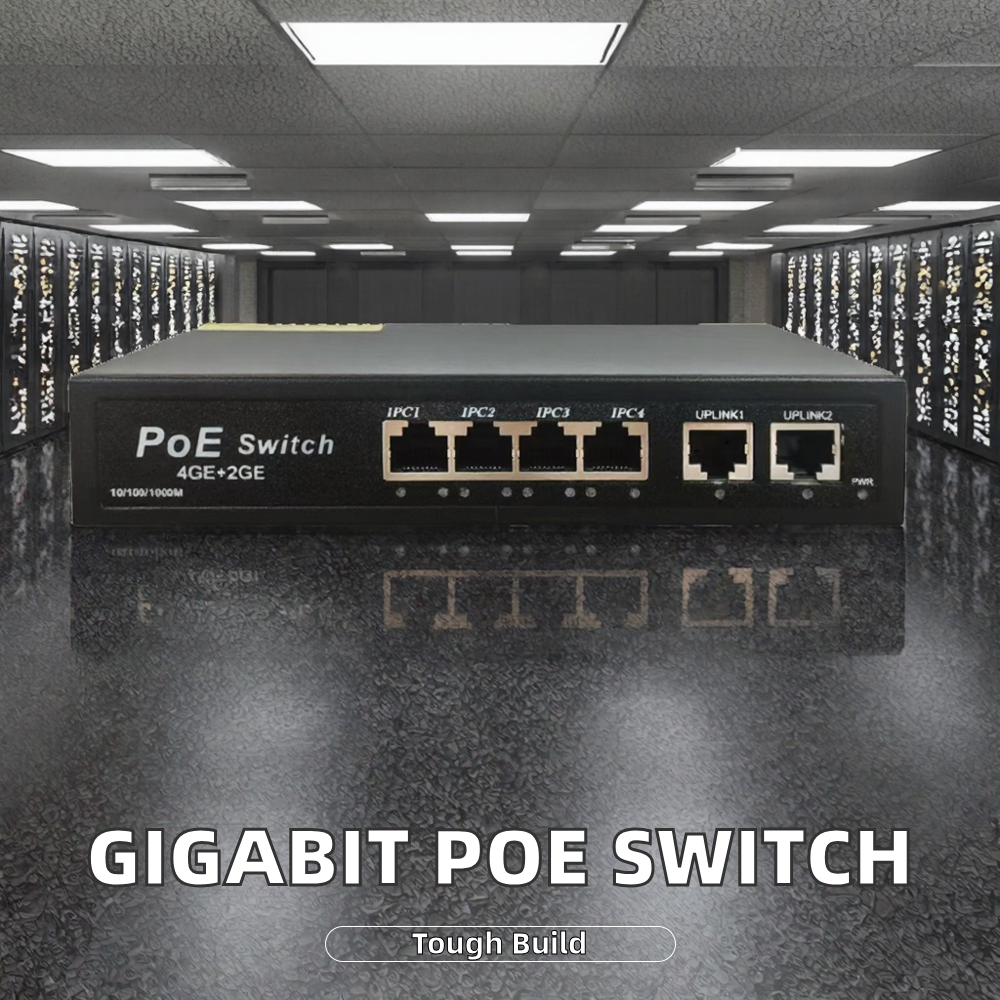 Gigabit 4+2 PoE Network Switch with QoS Function & CCTV Monitoring Compatible with for Hikvision Cameras · image 2