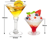 Mini Coupes à Dessert de 5 Oz, Petits Gobelets en Plastique, Verres à Vin, Tasses de Service pour Bar, Fêtes, Mousse, Dessert et Verres à Shot