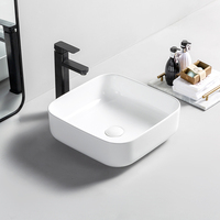 Articles sanitaires umywalka lazienkowa lavabo en céramique monté sur le comptoir lavabo Rectangle salle de bains évier de lavage