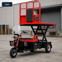 Chariot élévateur à ciseaux électrique avec plateforme de 1800 x 1200 mm, type carrosserie ouverte, véhicule de transport, tricycles électriques de fret