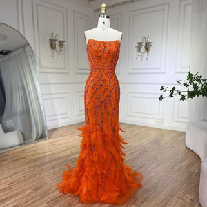 Trending Orange Feather Dress - Elegant Women's Fashion