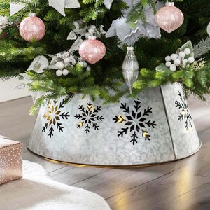 Collar de árbol grande galvanizado para decoración navideña 2025 - Product Image 4