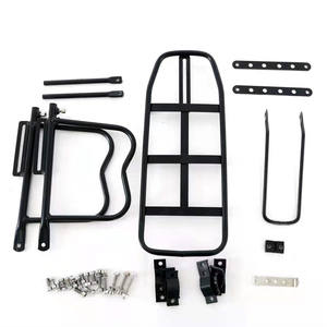 Porte-bagages arrière en acier et aluminium noir pour VTT, support de bagages durable compatible avec les freins à disque, modèle 102 - Product Image 5