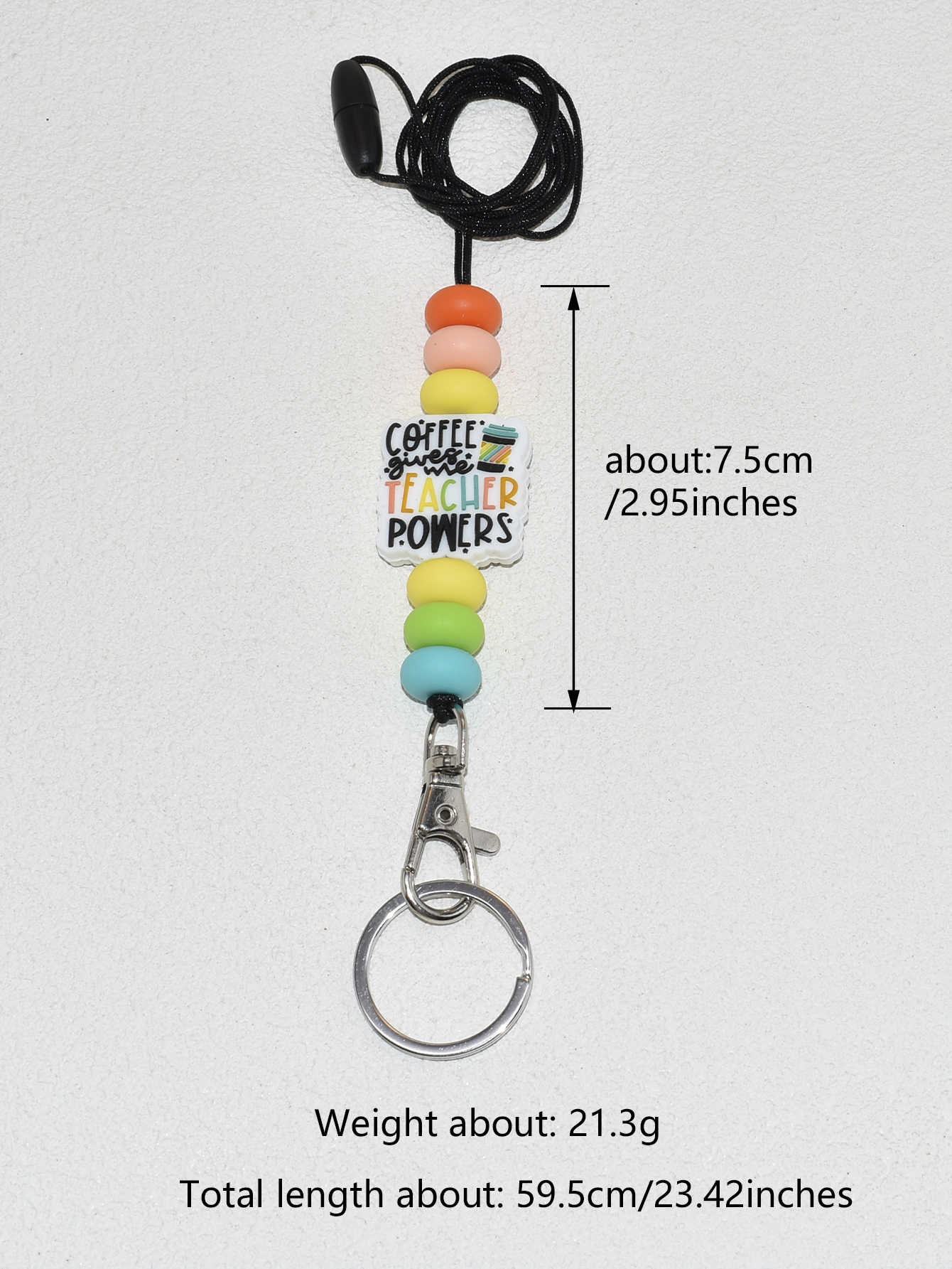 Customized New Stacked Book Lanyard Exquisite Apple Daisy Silicone Bead Lanyard Back to School Gifts for Teachers Image 4