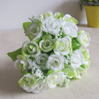 Künstliche Rose Blume Hot Selling Großhandel Seide Hochzeits feier Herzstück Rose Bouquet