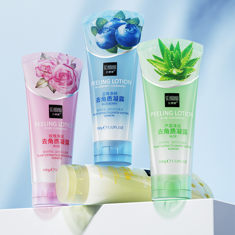 Скраб для лица SENANA 100 г, пилинг-гель с алоэ, черникой, Отшелушивающий гель для лица, скраб для лица, очищающее средство