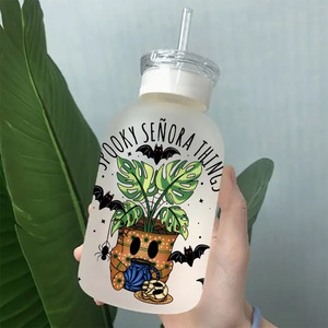 Vasos de cerveza de vidrio de 16 oz, diseño de ciervo de la serie Midnight Nightmare, envolturas para vasos con impresión UV DTF, pegatinas para vasos con diseño de esqueleto para fiestas. - Product Image 4