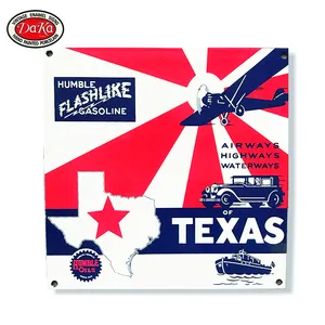 Motor Oil Union Texas Gasolina Porcelana Esmalte Decoración para el hogar Placa