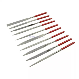 Juego de 10 limas de aguja Shanghai Fltek TF018 con grano 150 y 180 mm para plantillas de lentes ópticas y joyería TF018 - Product Image 4