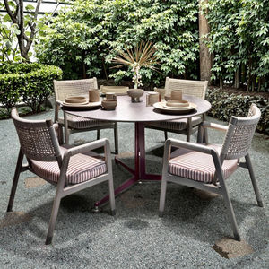 Sillas de Jardín para Exteriores, Muebles de Madera de Teca, Sillas de Bistró, Tejidas con Cuerda, Apilables, para Patio, Comedor, Restaurante - Product Image 3