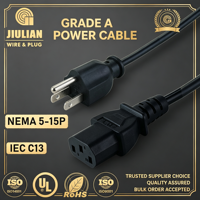 Cable de Alimentación para PC, Servidor y Monitor, 16AWG SJT SVT 125V 13A, NEMA 5-15P a IEC C13