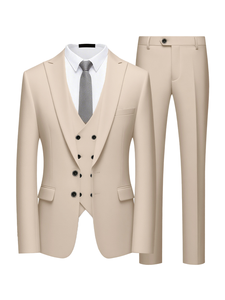 Nuevo Conjunto de Traje de Negocios de Tres Piezas para Hombre, Tallas Grandes, con Cuello de Solapa y Doble Abotonadura, con Cuentas, para Novio de Boda, Tela TR, Venta Transfronteriza - Product Image 2