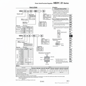 วาล์วไฟฟ้านิวเมติก SMC VEX1B33-M5เครื่องควบคุมแรงดัน - Product Image 1
