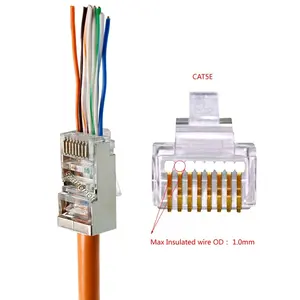8P8C Ethernet Cat5e konnektörleri UTP veya FTP kedi 5e konektörü RJ45