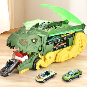 2024 dinosaure dévorant piste déformation voiture coulissante camion Transport inertie voiture en fonte modèle jouet éducatif pour enfants - Product Image 4