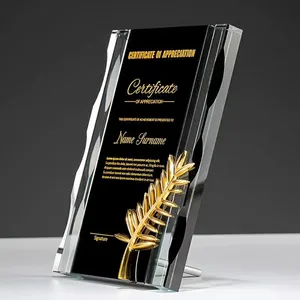 Trophy custom crystal glass european creative OEM with Logo Style Packing Finish Technique Games