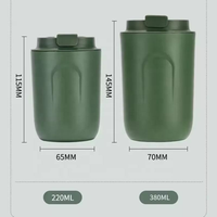 Termo Elegante de Acero Inoxidable de 220ML/380ML, Mini Taza de Café Aislada al Vacío con Tapa Reutilizable, Regalo Perfecto