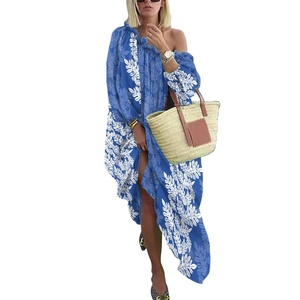 Popolare abito da donna con stampa su richiesta stile hawaiano personalizzato <span class=keywords><strong>Ulu</strong></span> lascia stampe in tessuto taglie forti abiti Casual da donna - Product Image 5