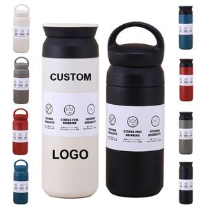 Custom Logo Straight Tumbler Cups With Lid Handle Team Gift Stainless Coffee <b>Mug</b> Insulated Vacuum Flask Travel Outdoor Portable - Product Image 1