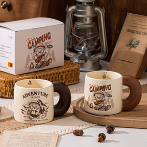 Big Handle Creative Retro Cartoon Teddy Bear 620Ml Breakfast Milk Cup Anime Cup Wholesale Cups Ceramics Mugs Porcelain Mugs - Product Image 1