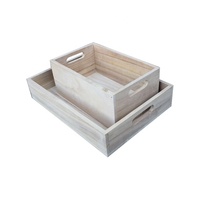 Kotak Kosmetik Kayu Paulownia Bentuk Persegi Panjang Rustic
