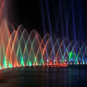Fenlin 공장 옥외 현대 장식적인 물 특징 다양성 스테인리스 Led 빛 변화 음악 물 춤 샘