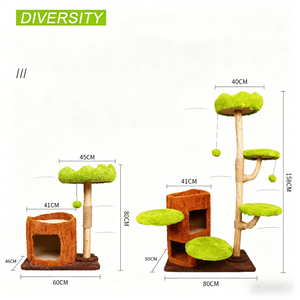 OEM al por mayor, marca privada, multinivel, <span class=keywords><strong>de</strong></span> madera maciza, tipo casa <span class=keywords><strong>de</strong></span> árbol, estructura <span class=keywords><strong>de</strong></span> escalada para gatos, rascador para gatos, torre para gatos - Product Image 3