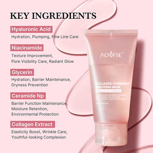 מיצוק לילה קליפות את הקולגן פנים הלילה מסכת לחות קולגן לחות הקולגן לילה מסכה - Product Image 2