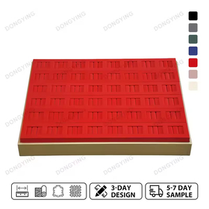 <b>Red</b> Jewelry Tray VelvetJewelry Display Tray Custom Necklace Ring Accessory Storage Jewelry Metal Display Plate Tray - Product Image 2
