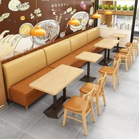 Offre Spéciale : Ensemble Table et Chaises de Restaurant Moderne avec Banquette Murale en Similicuir et Bois Massif