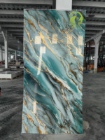 Panneau mural en PVC marbré brillant, protection UV, ignifuge, pour fond de divertissement, panneau mural TV